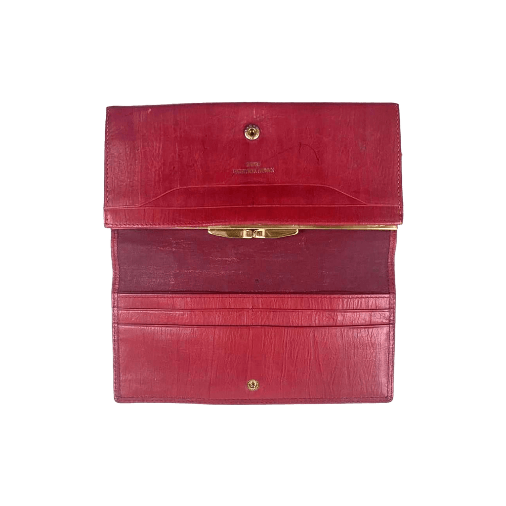 Kansai Yamamoto Femme Classic Vintage Leather Wallet Pink