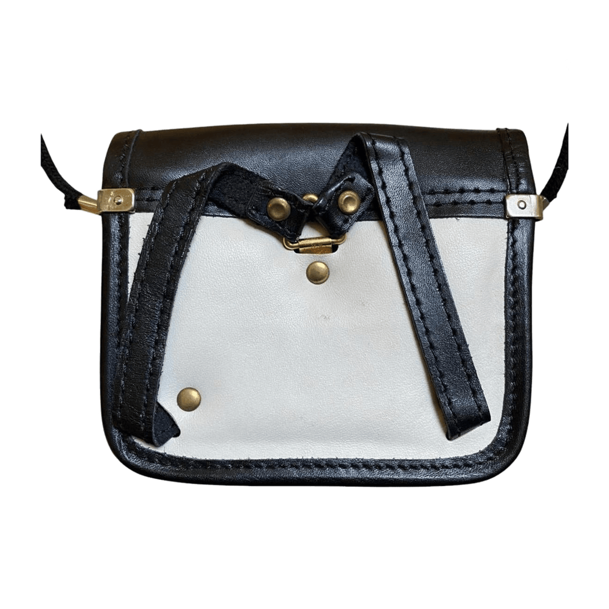 Japanese Vintage Micro Mini Leather Shoulder Bag White