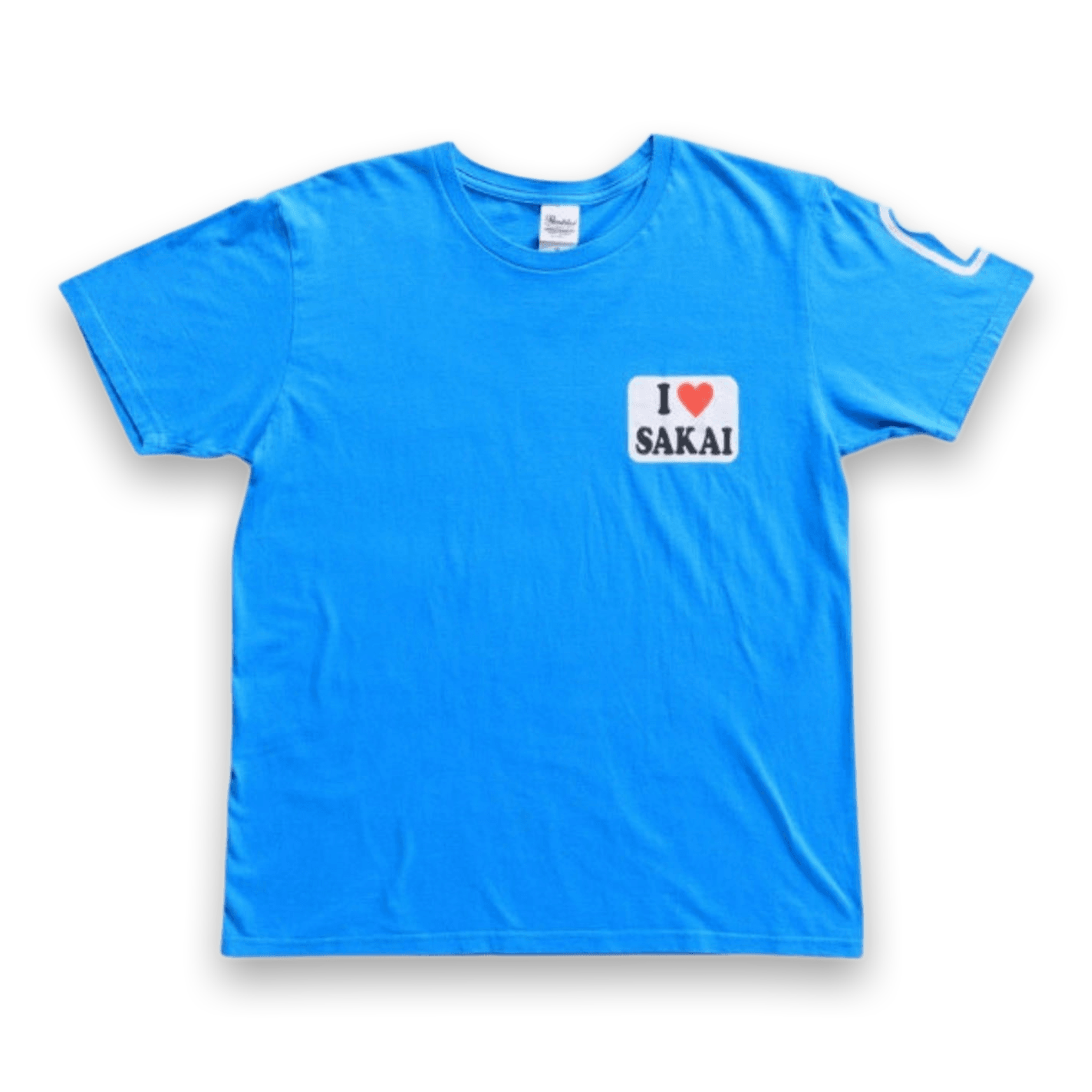 Print Star Japan I Love Sakai Short Sleeve Casual Cotton T Shirt Blue M
