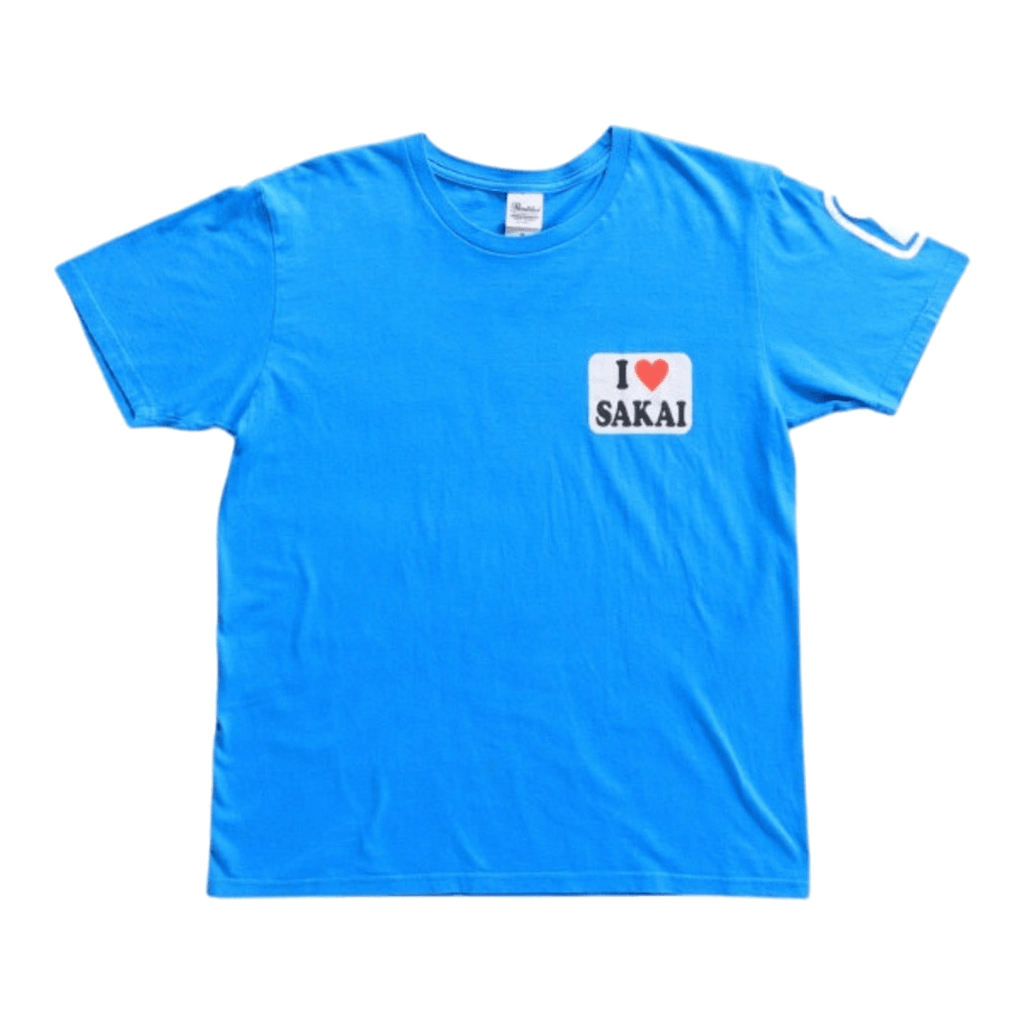 Print Star Japan I Love Sakai Short Sleeve Casual Cotton T Shirt Blue M