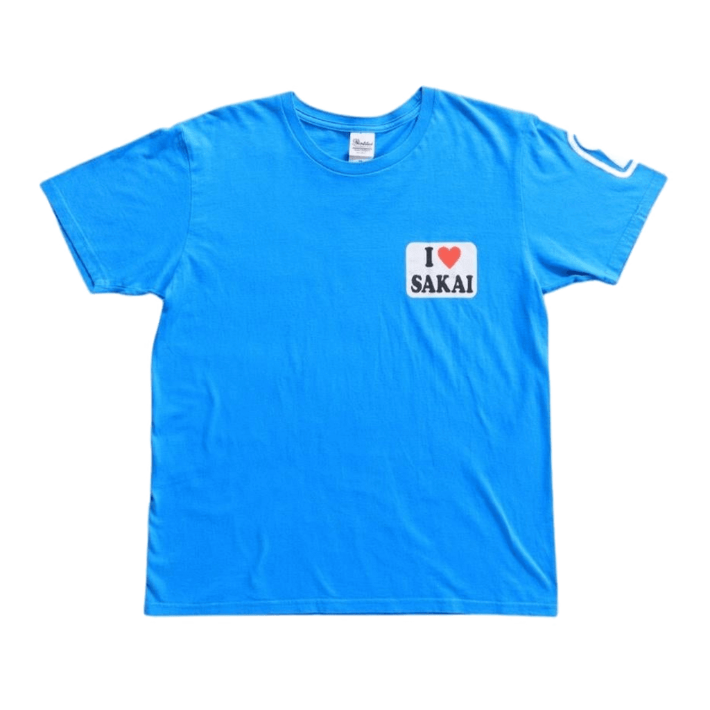 Print Star Japan I Love Sakai Short Sleeve Casual Cotton T Shirt Blue M