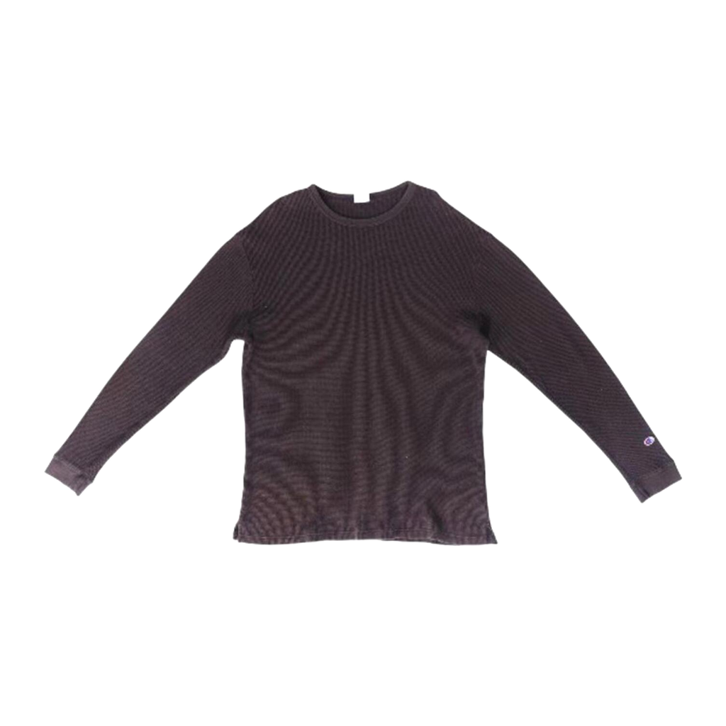 1750 Champion Long Sleeve Waffle Weave T Shirt Black XL