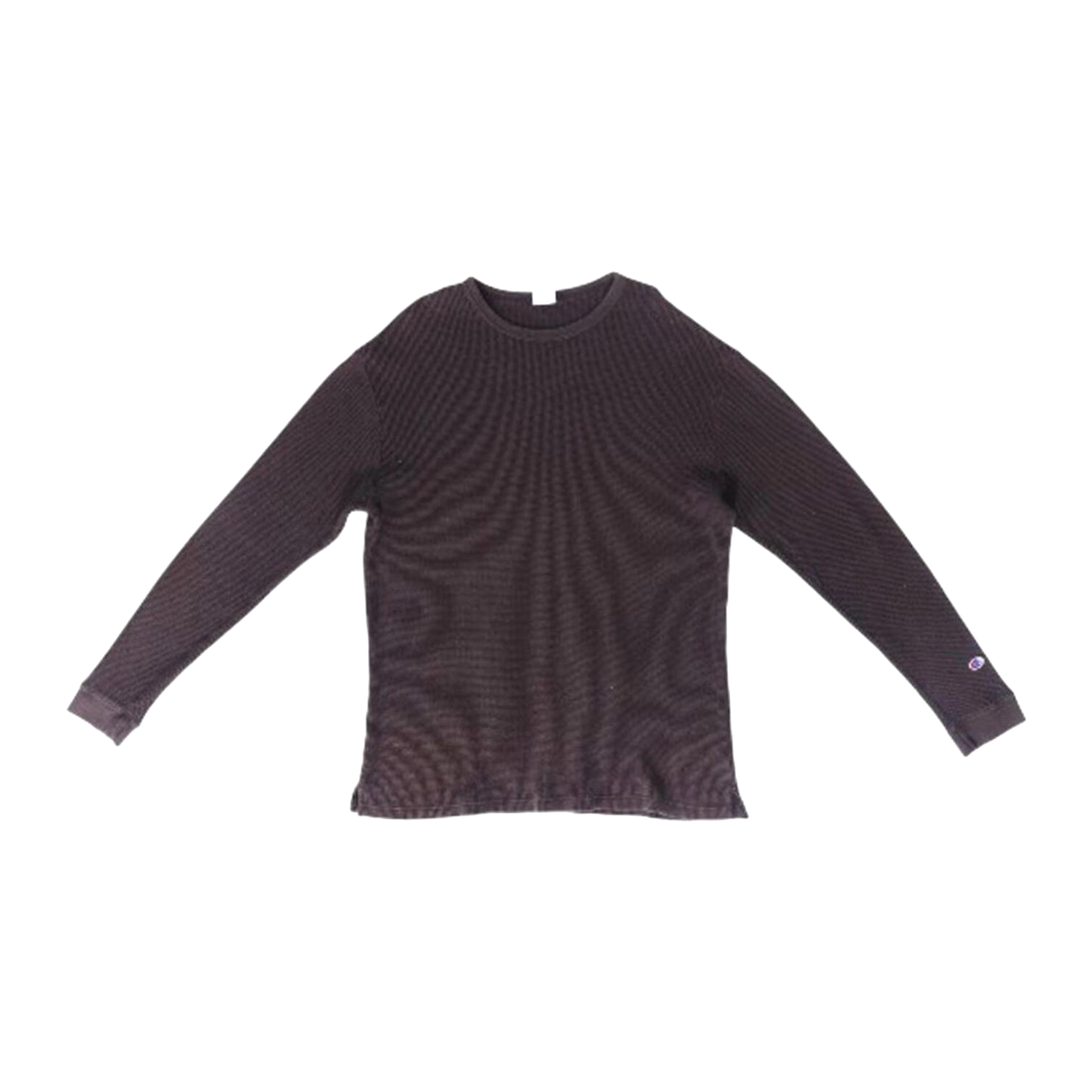 1750 Champion Long Sleeve Waffle Weave T Shirt Black XL