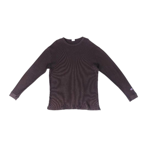 1750 Champion Long Sleeve Waffle Weave T Shirt Black XL