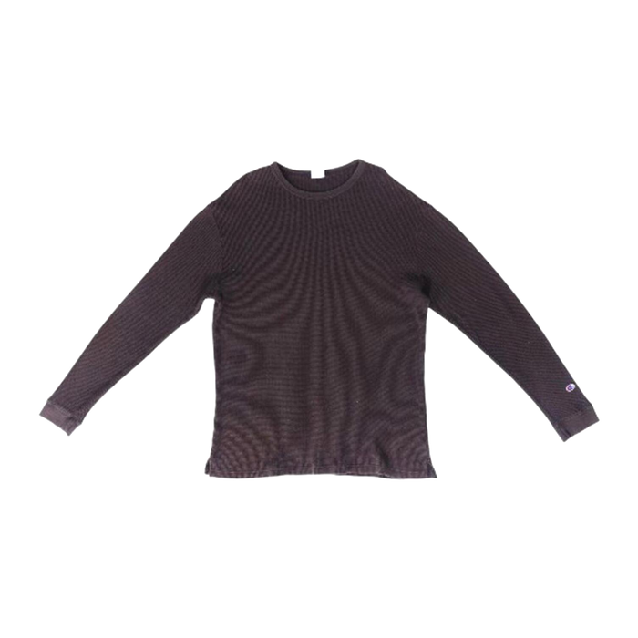 Champion Long Sleeve Waffle Weave T Shirt Black XL