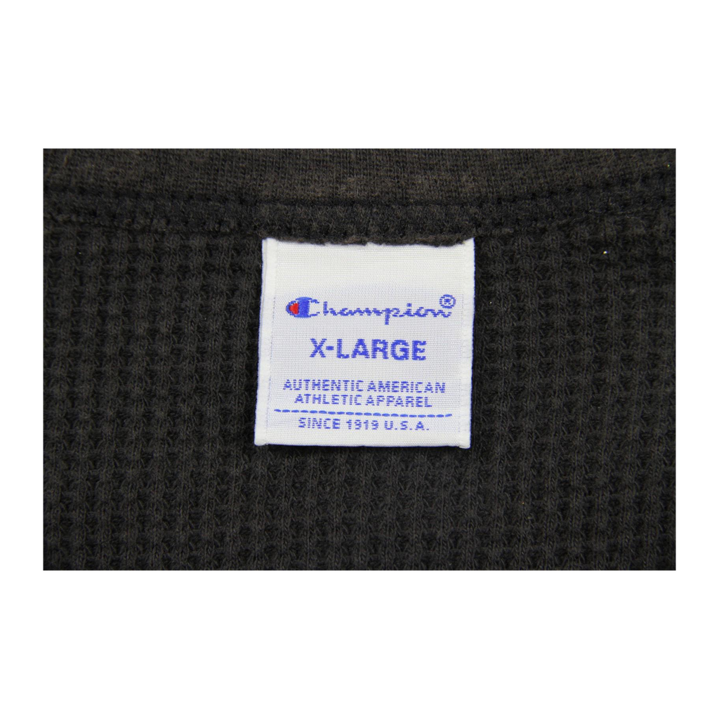 1750 Champion Long Sleeve Waffle Weave T Shirt Black XL