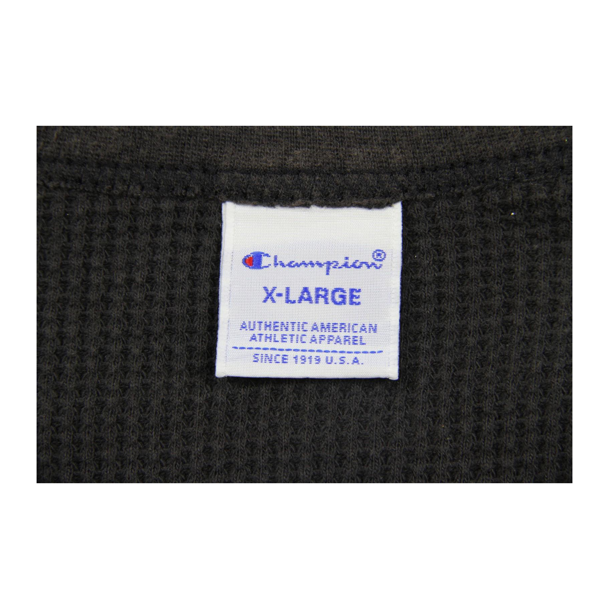 1750 Champion Long Sleeve Waffle Weave T Shirt Black XL