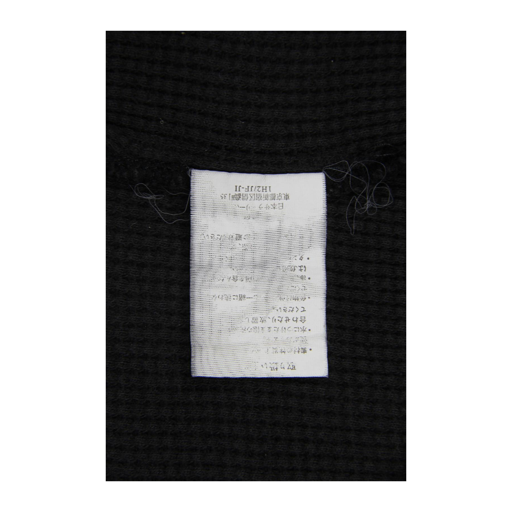 1750 Champion Long Sleeve Waffle Weave T Shirt Black XL