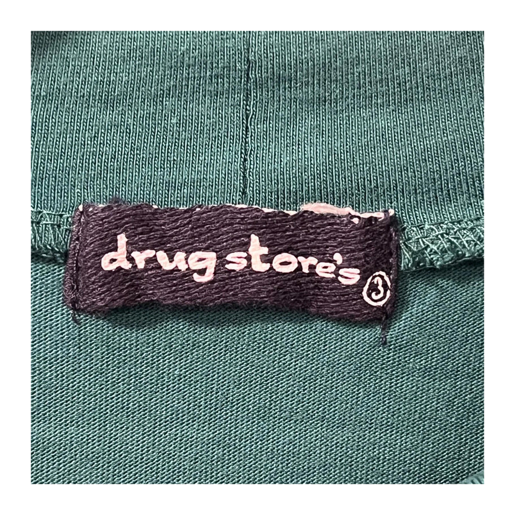 2106 Drug Stores Japan Vintage Y2K Mock Neck Long Sleeve T Shirt Green S