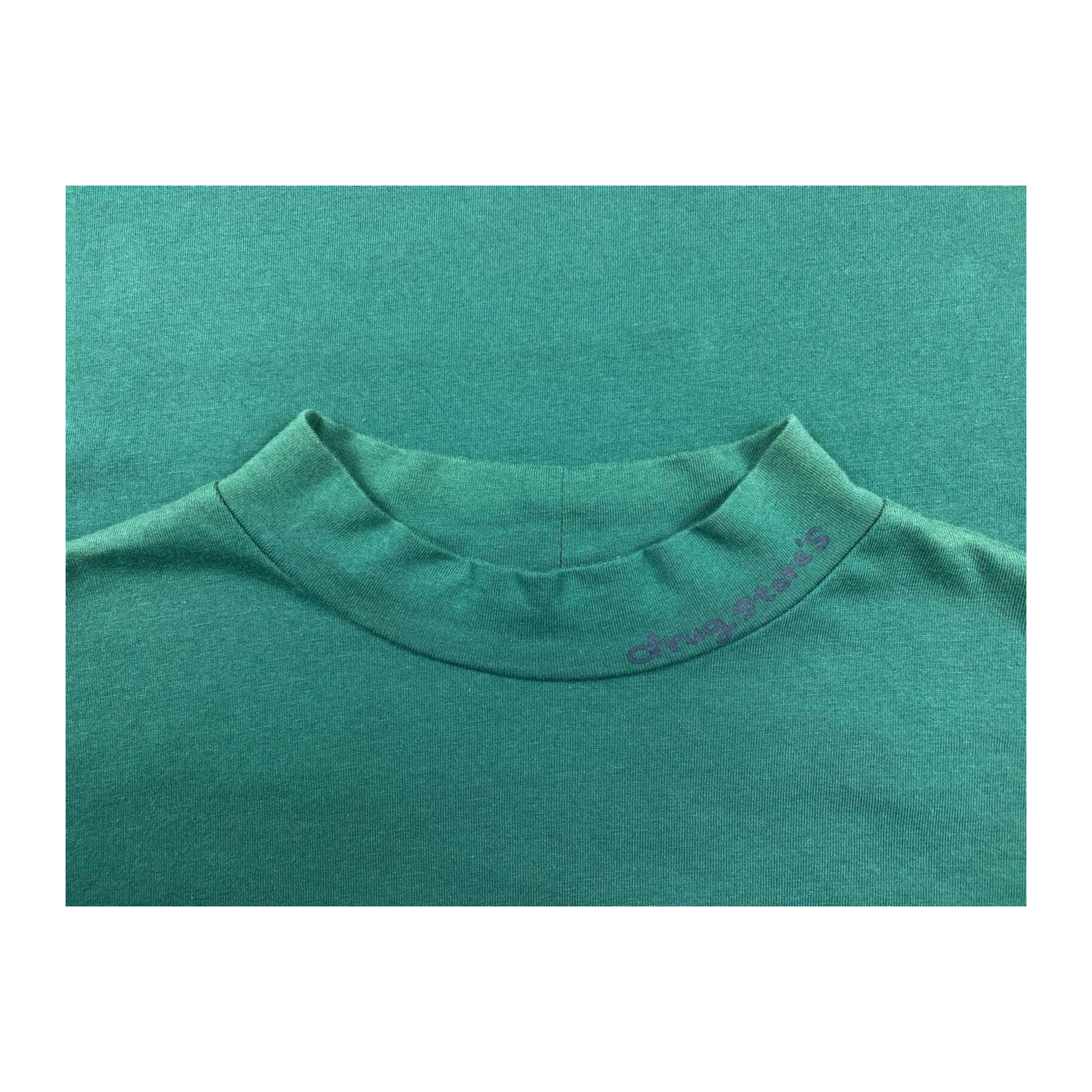 2106 Drug Stores Japan Vintage Y2K Mock Neck Long Sleeve T Shirt Green S