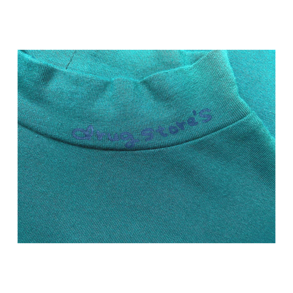 2106 Drug Stores Japan Vintage Y2K Mock Neck Long Sleeve T Shirt Green S