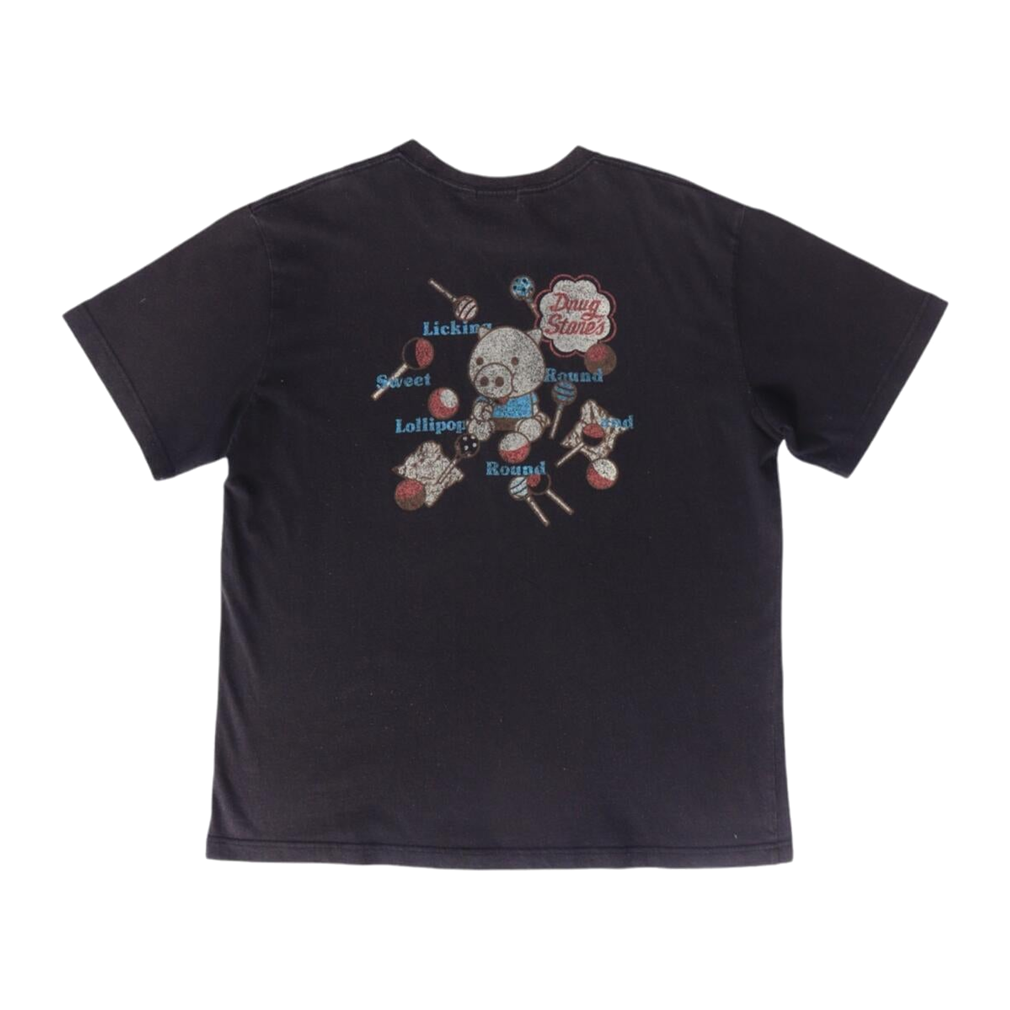 991 Drug Stores Japan Y2K Vintage Short Sleeve Graphic T Shirt Black L