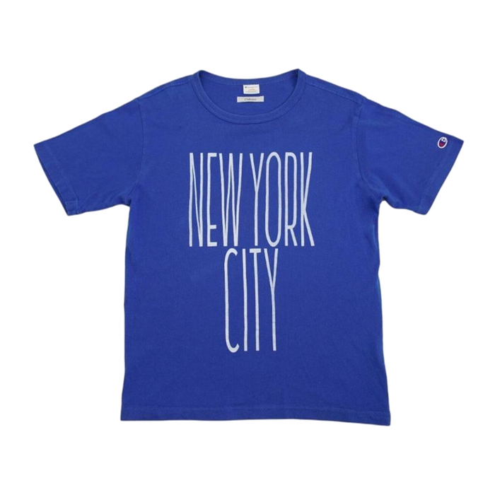 Champion Women's New York City Short Sleeve T Shirt Blue L