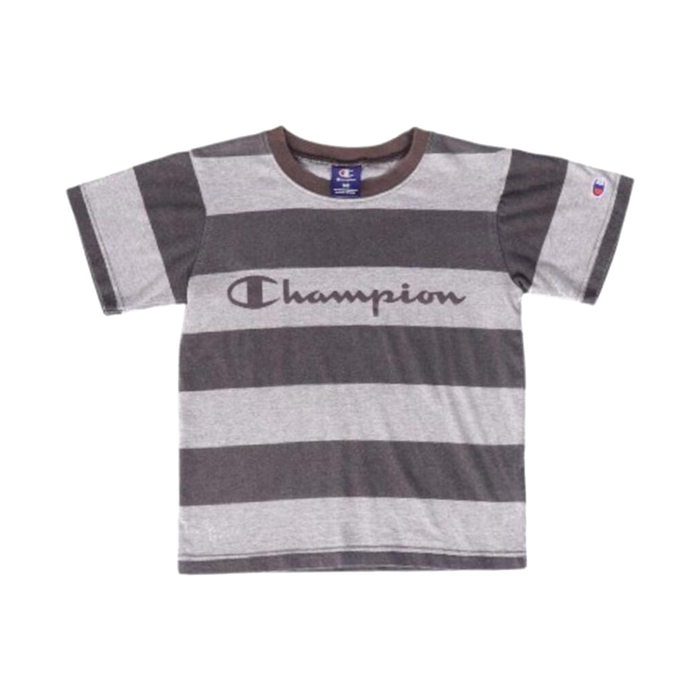Champion Striped Rugby Short Sleeve Shirt Grey Youth S