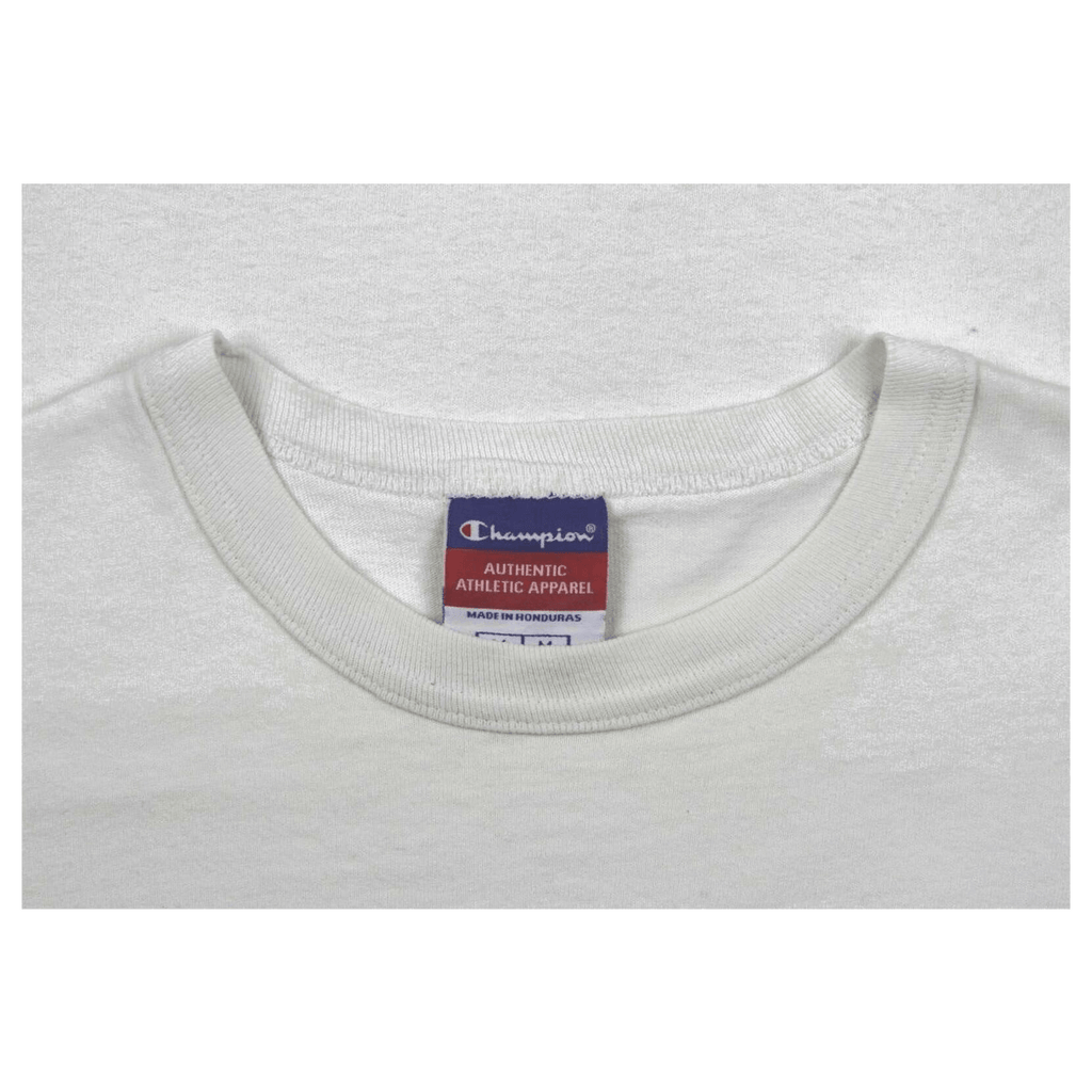 Vintage Champion White Crew Neck Short Sleeve T Shirt M