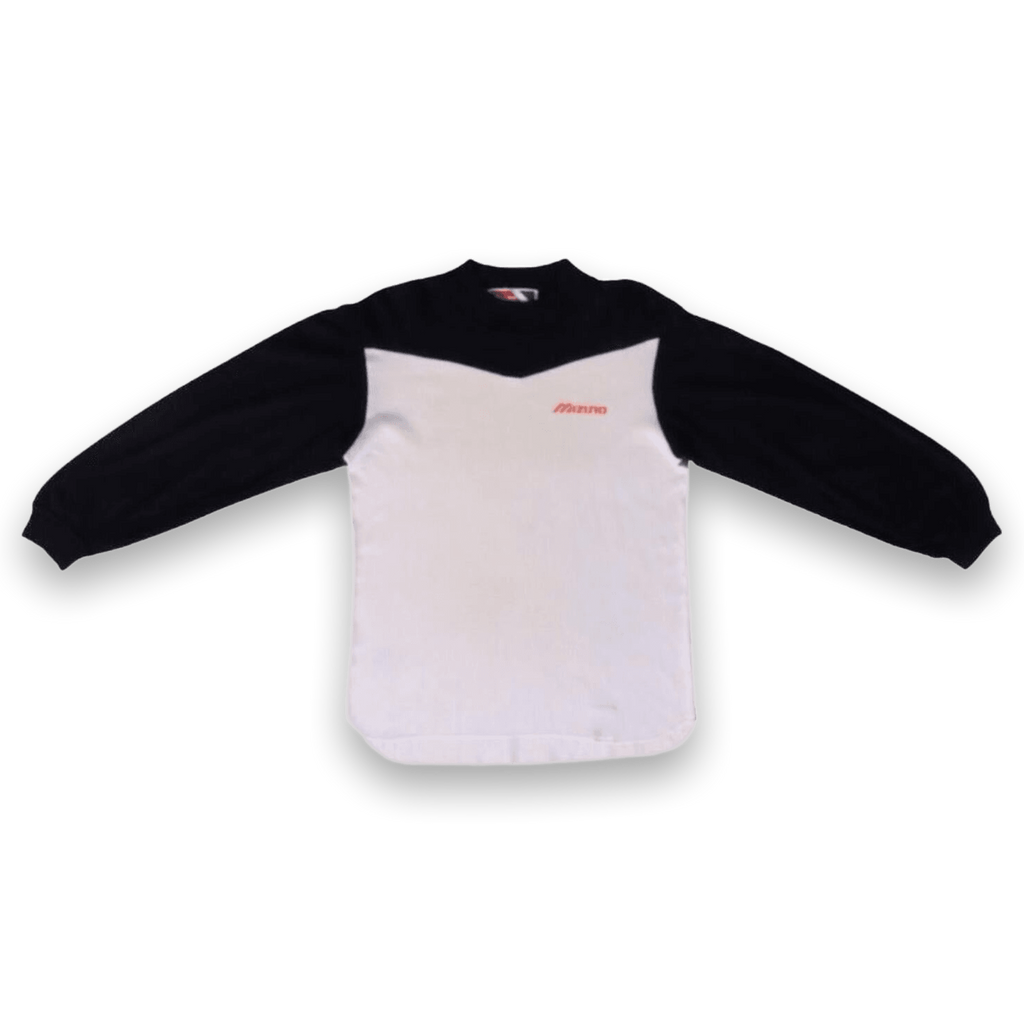 Vintage Mizuno Made In Japan Long Sleeve Baseball T Shirt White Navy M