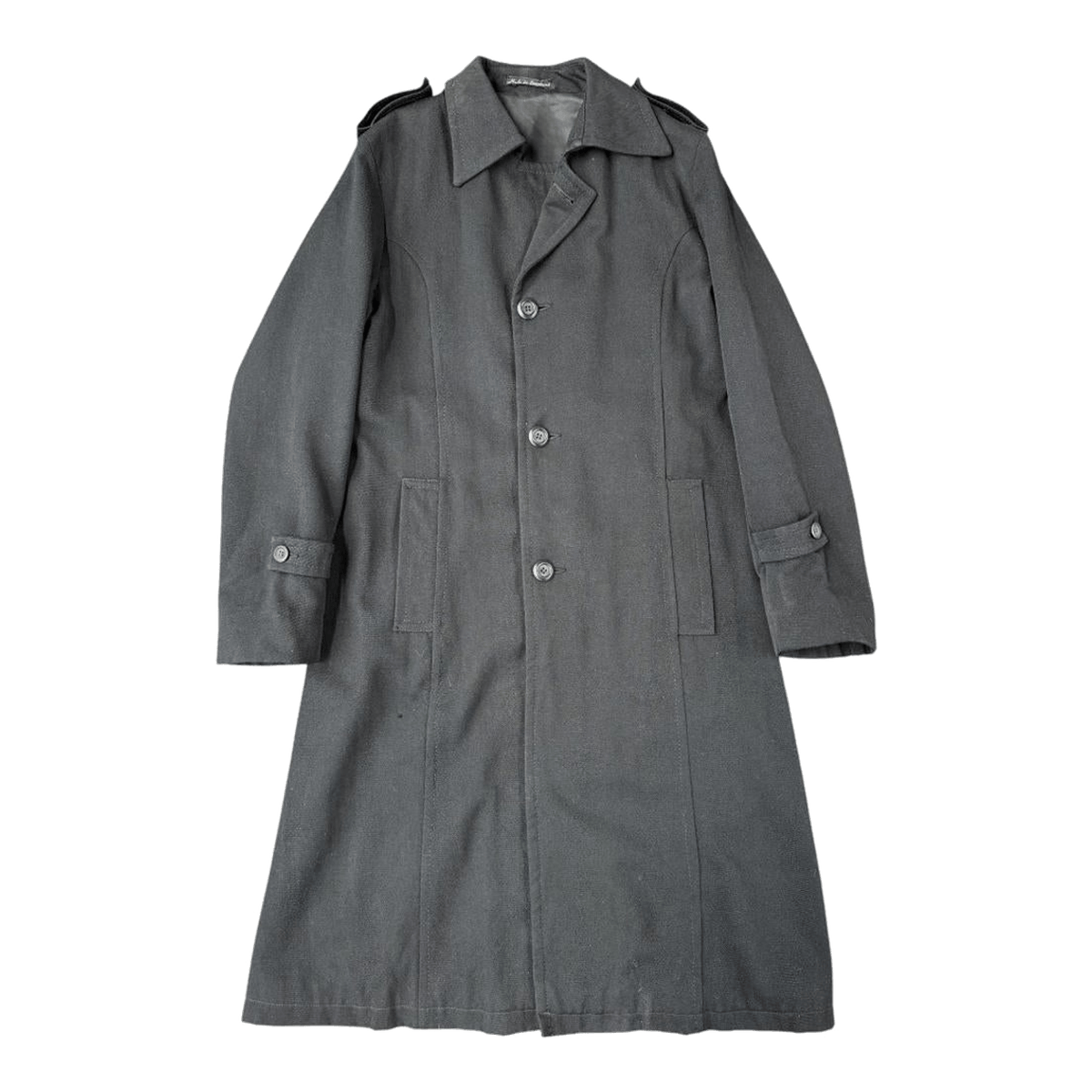 Irvine Sellars Mate's Carnaby St Made in England Vintage 1970s Wool Overcoat Black S