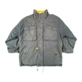 Goose Down Jacket Quilted Heavy Winter Vintage 1980's Coat Blue L