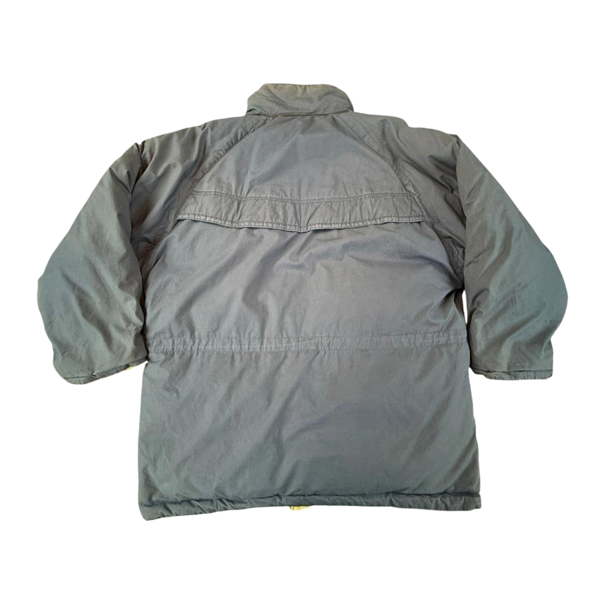 Goose Down Jacket Quilted Heavy Winter Vintage 1980's Coat Blue L