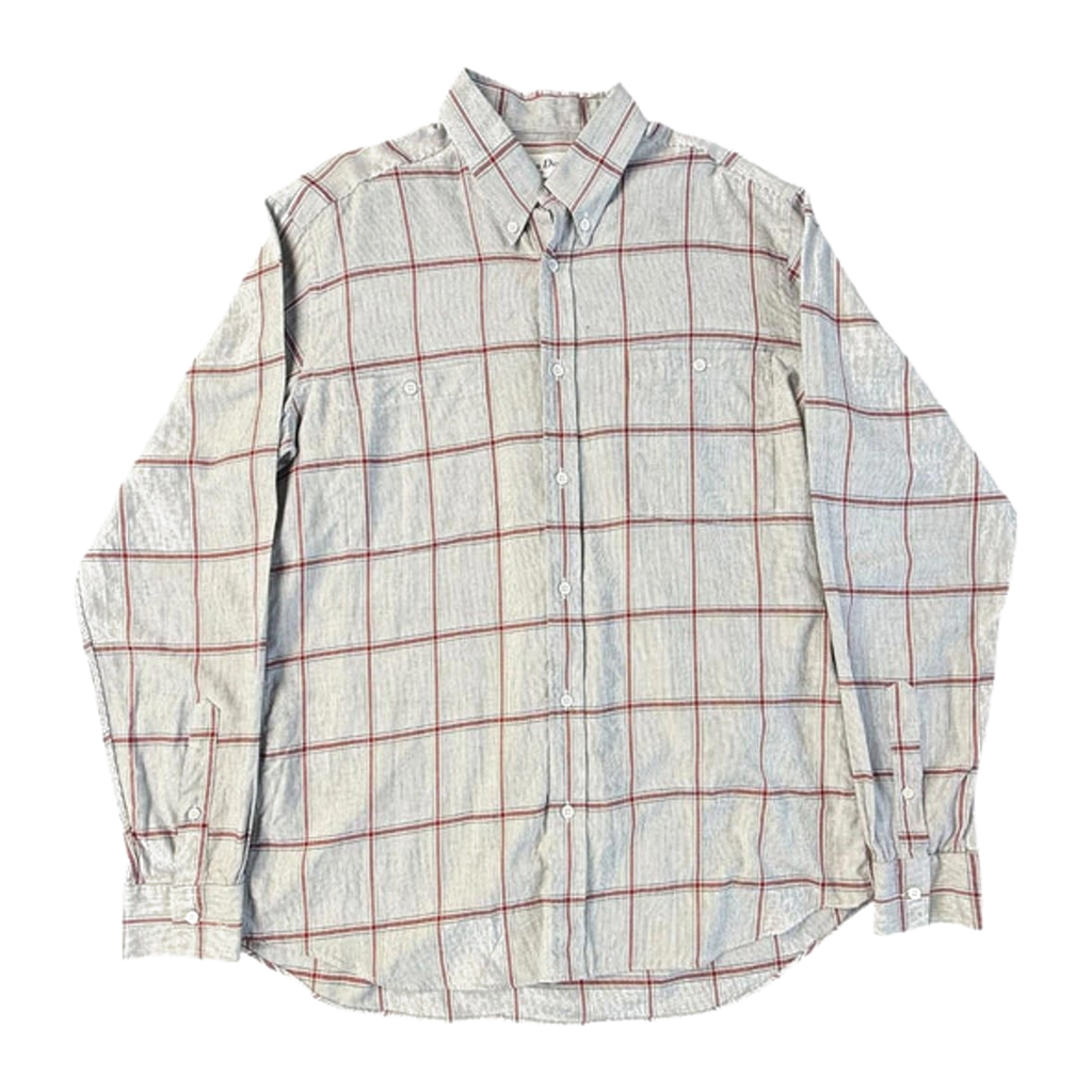Christian Dior Monsieur Men’s Shirt 1980’s Vintage Pale Grey Red M