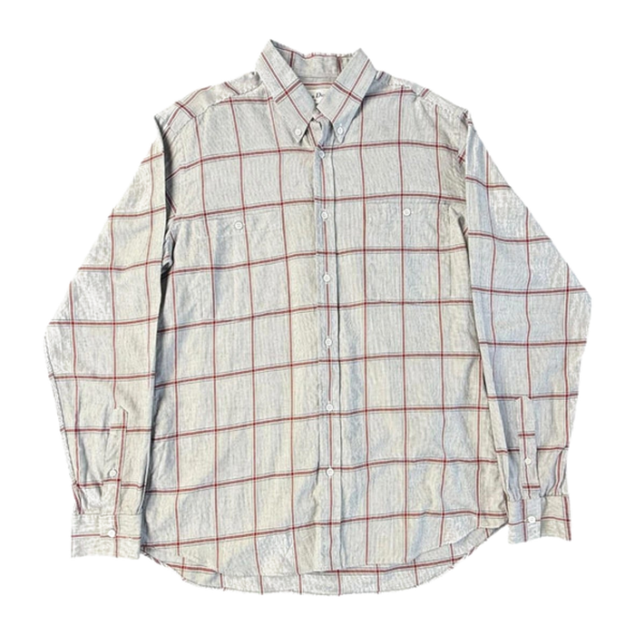 Christian Dior Monsieur Men’s Shirt 1980’s Vintage Pale Grey Red M