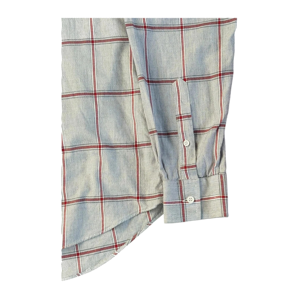 Christian Dior Monsieur Men’s Shirt 1980’s Vintage Pale Grey Red M