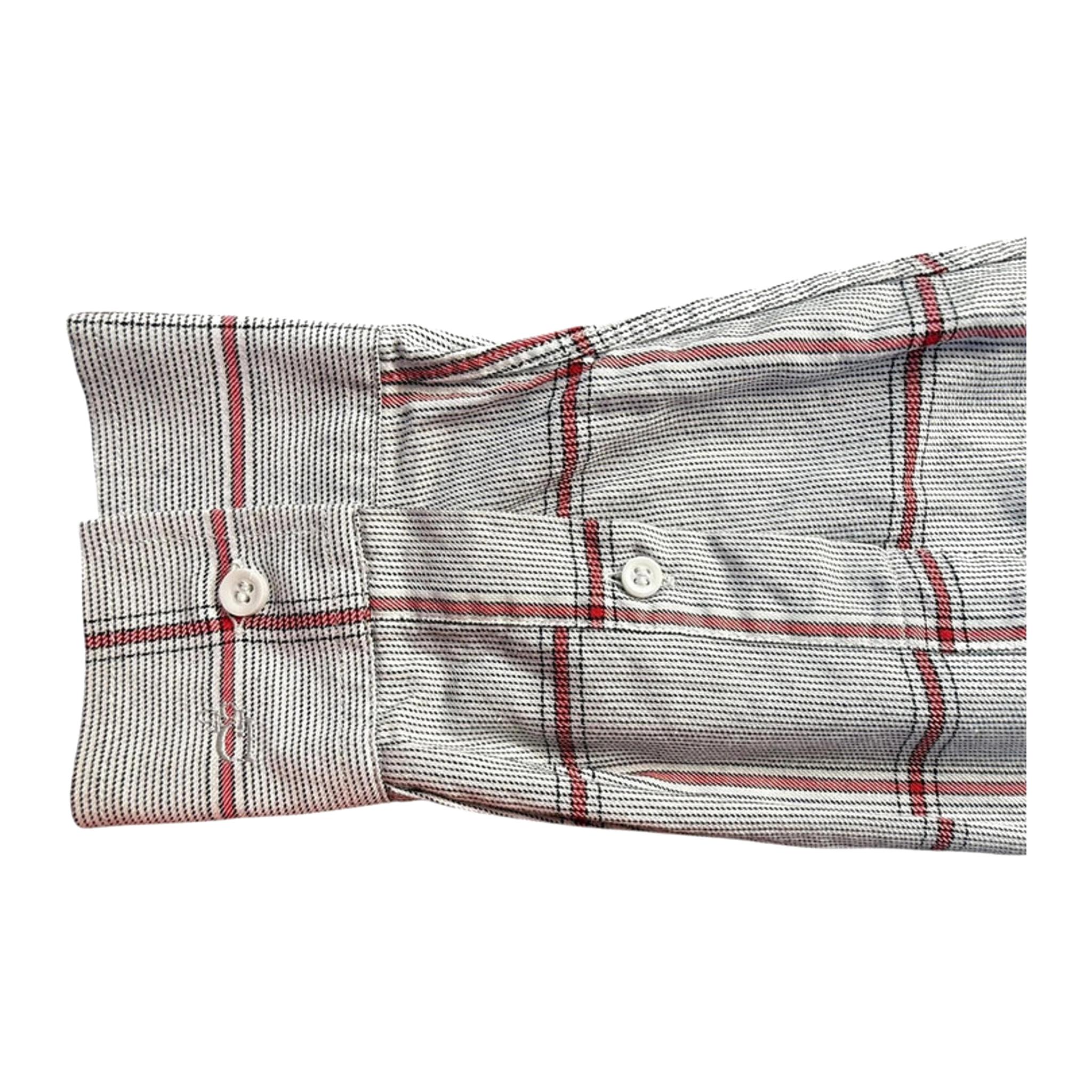 Christian Dior Monsieur Men’s Shirt 1980’s Vintage Pale Grey Red M