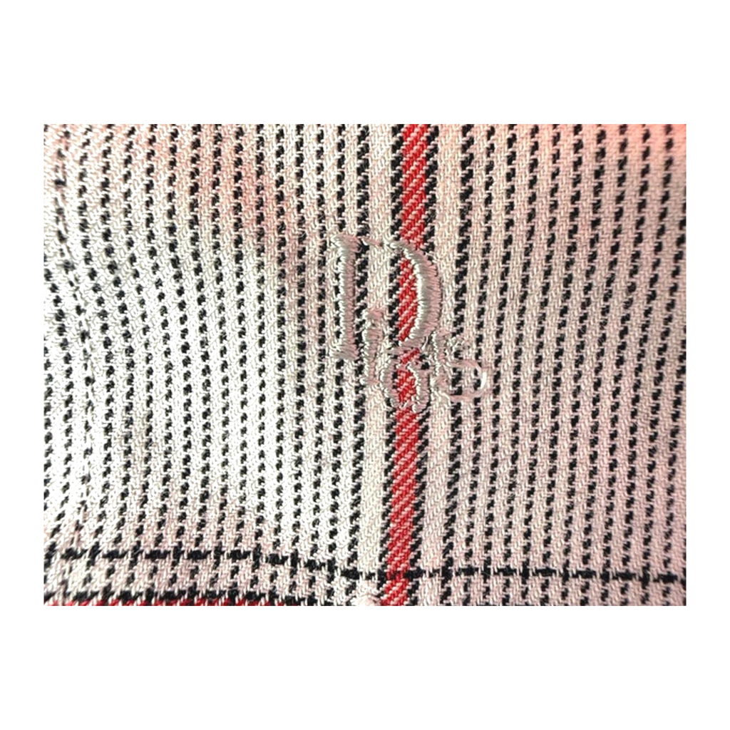 Christian Dior Monsieur Men’s Shirt 1980’s Vintage Pale Grey Red M