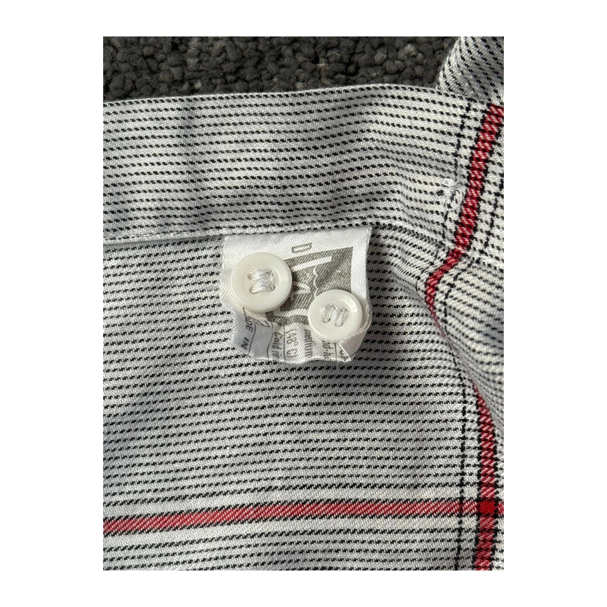 Christian Dior Monsieur Men’s Shirt 1980’s Vintage Pale Grey Red M