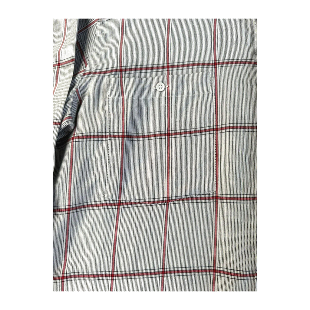 Christian Dior Monsieur Men’s Shirt 1980’s Vintage Pale Grey Red M