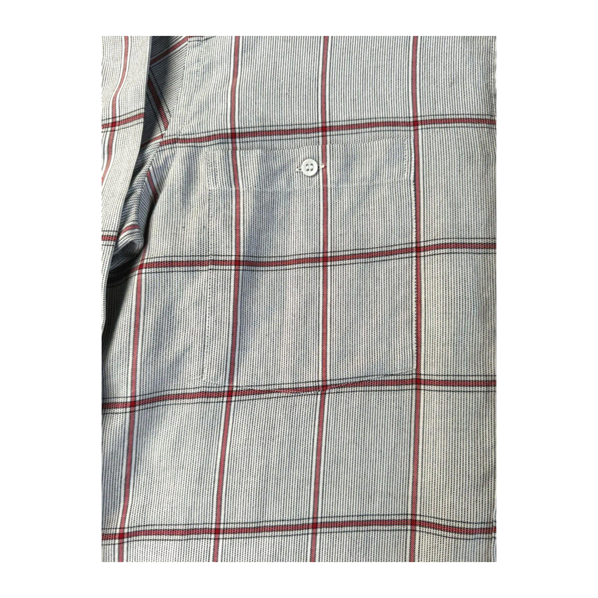 Christian Dior Monsieur Men’s Shirt 1980’s Vintage Pale Grey Red M