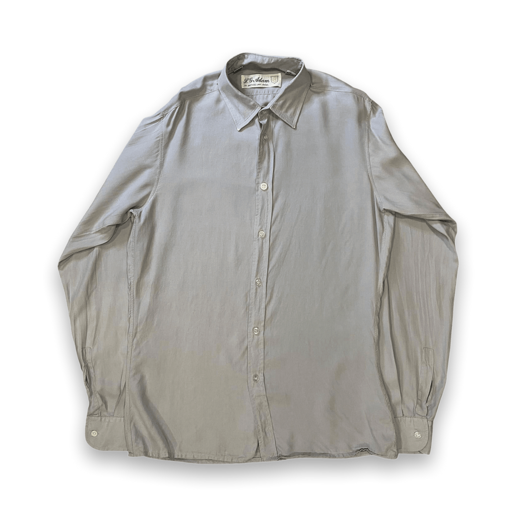 Vintage 80s LG Adams Pure Silk Button Up Grey M