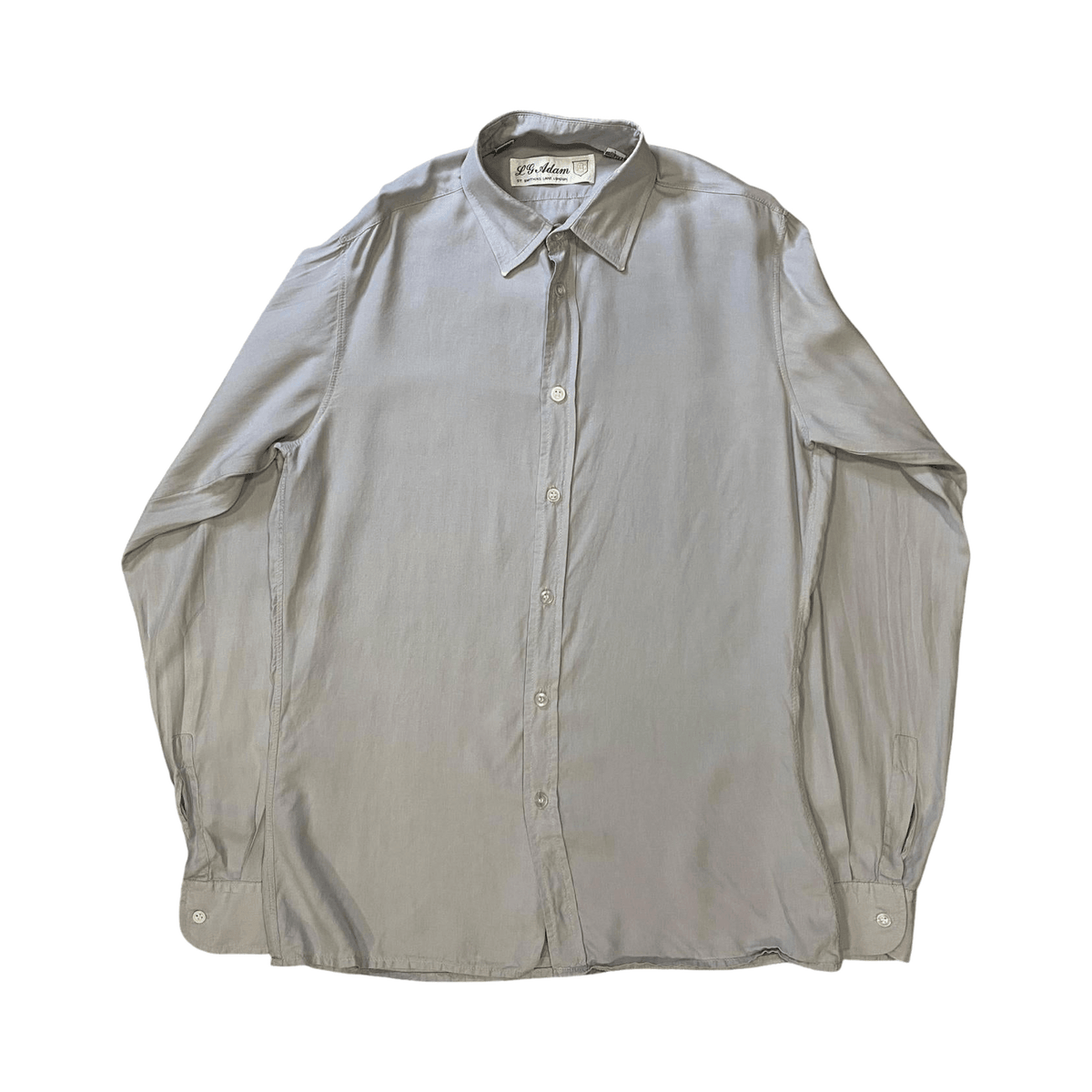 Vintage 80s LG Adams Pure Silk Button Up Grey M