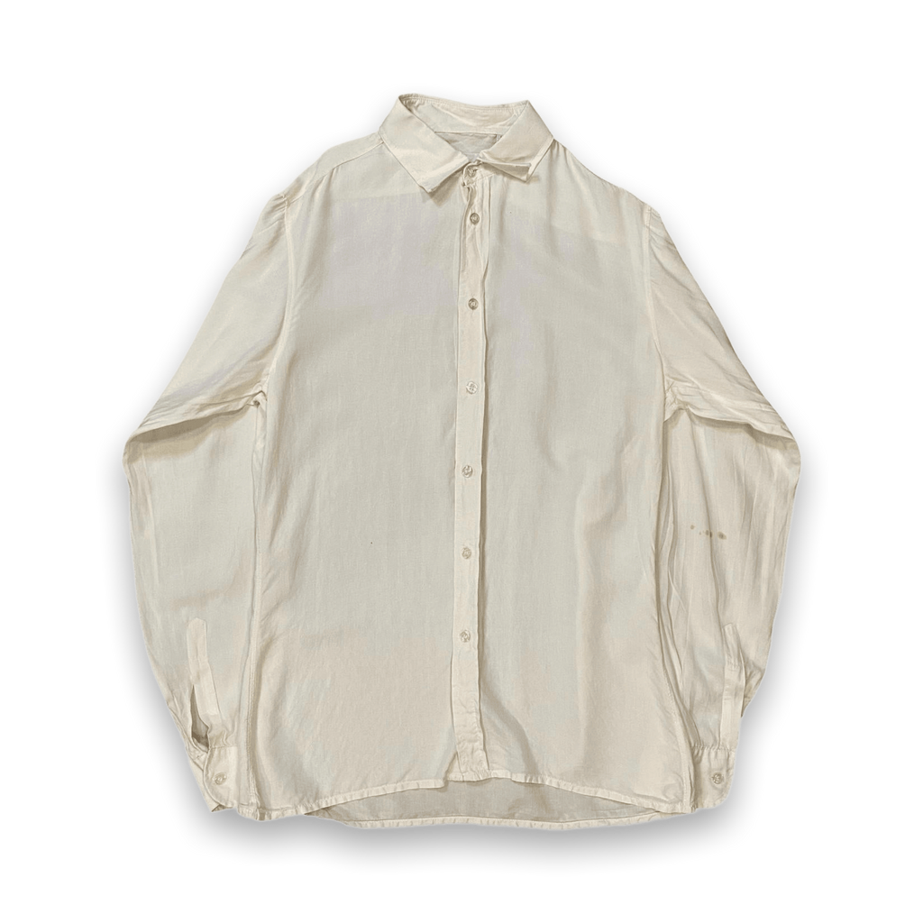 Vintage LG Adams Pure Silk Button Up Shirt Cream M