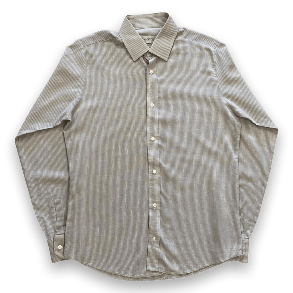 Jean Pierre Vintage 1970s Made in England Men's Long Sleeve Button Up Shirt Grey M