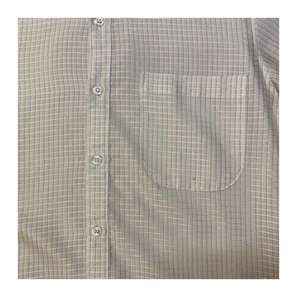 Angelo Santini Vintage Window Plaid Button Up Cream L