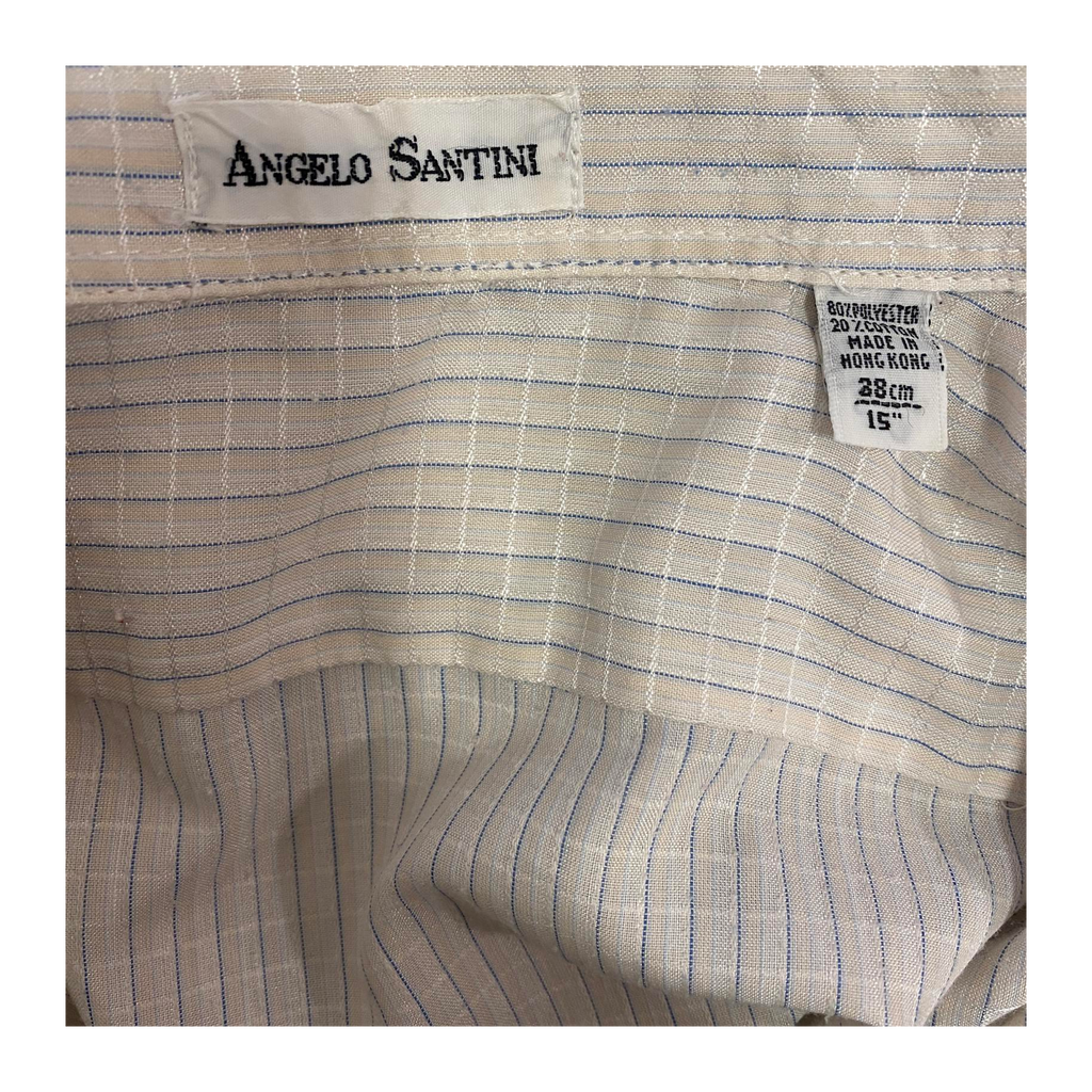 Angelo Santini Vintage Window Plaid Button Up Cream L