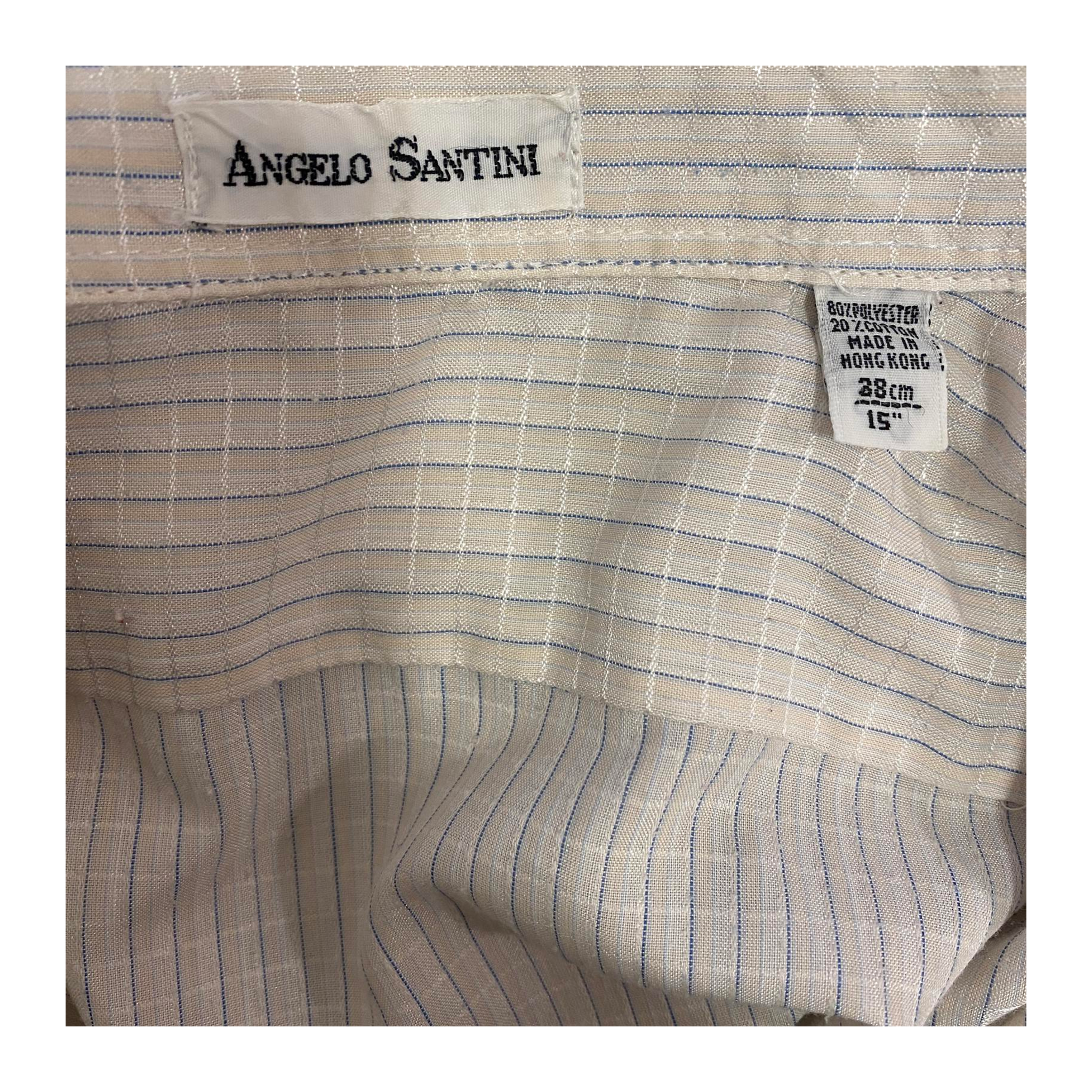 Angelo Santini Vintage Window Plaid Button Up Cream L