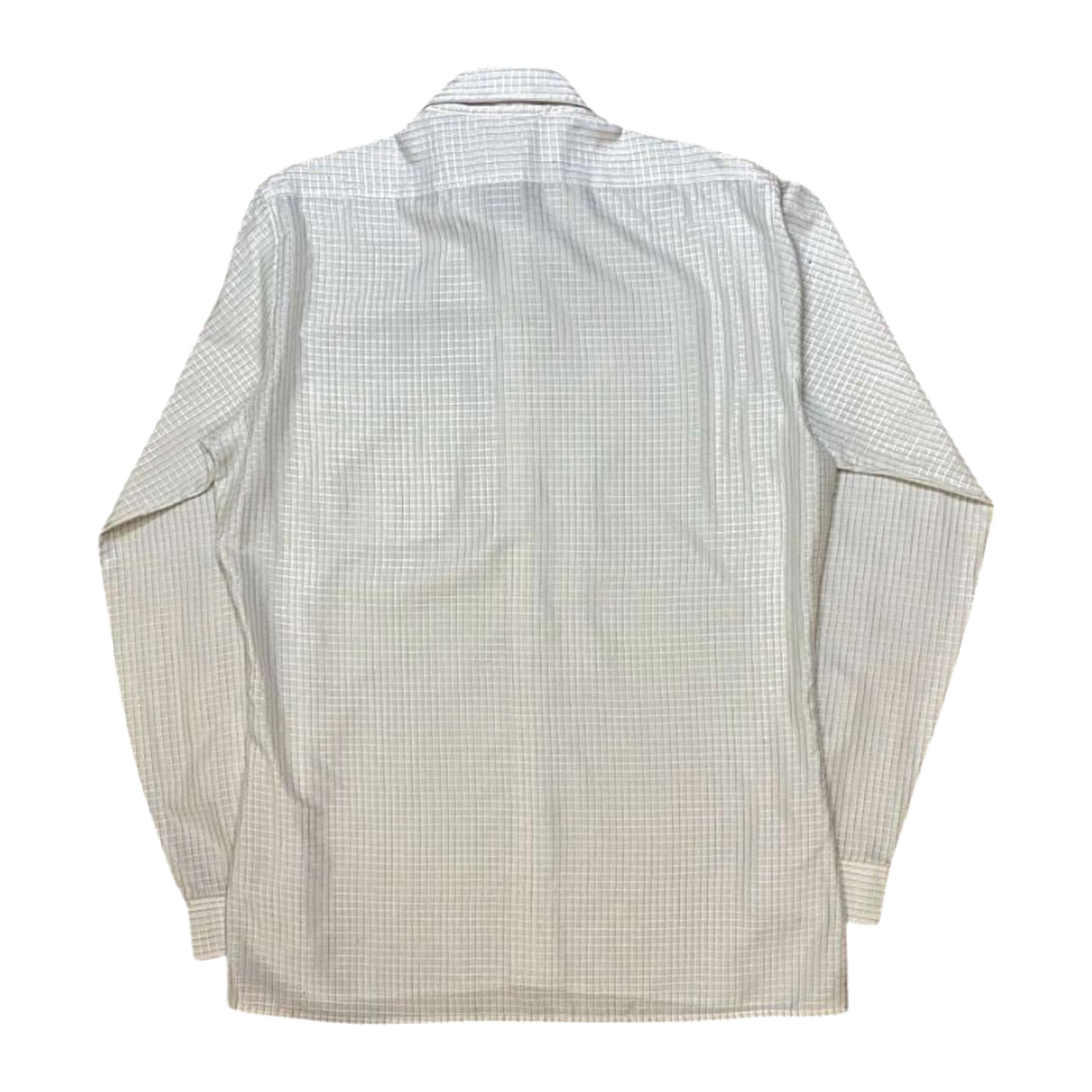 Angelo Santini Vintage Window Plaid Button Up Cream L