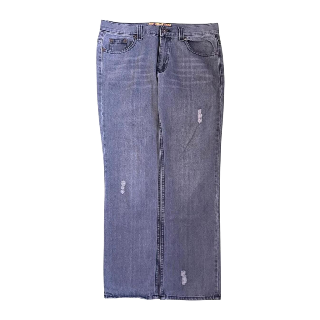 FUSA Focus USA Distressed Straight Leg Denim Jeans 14