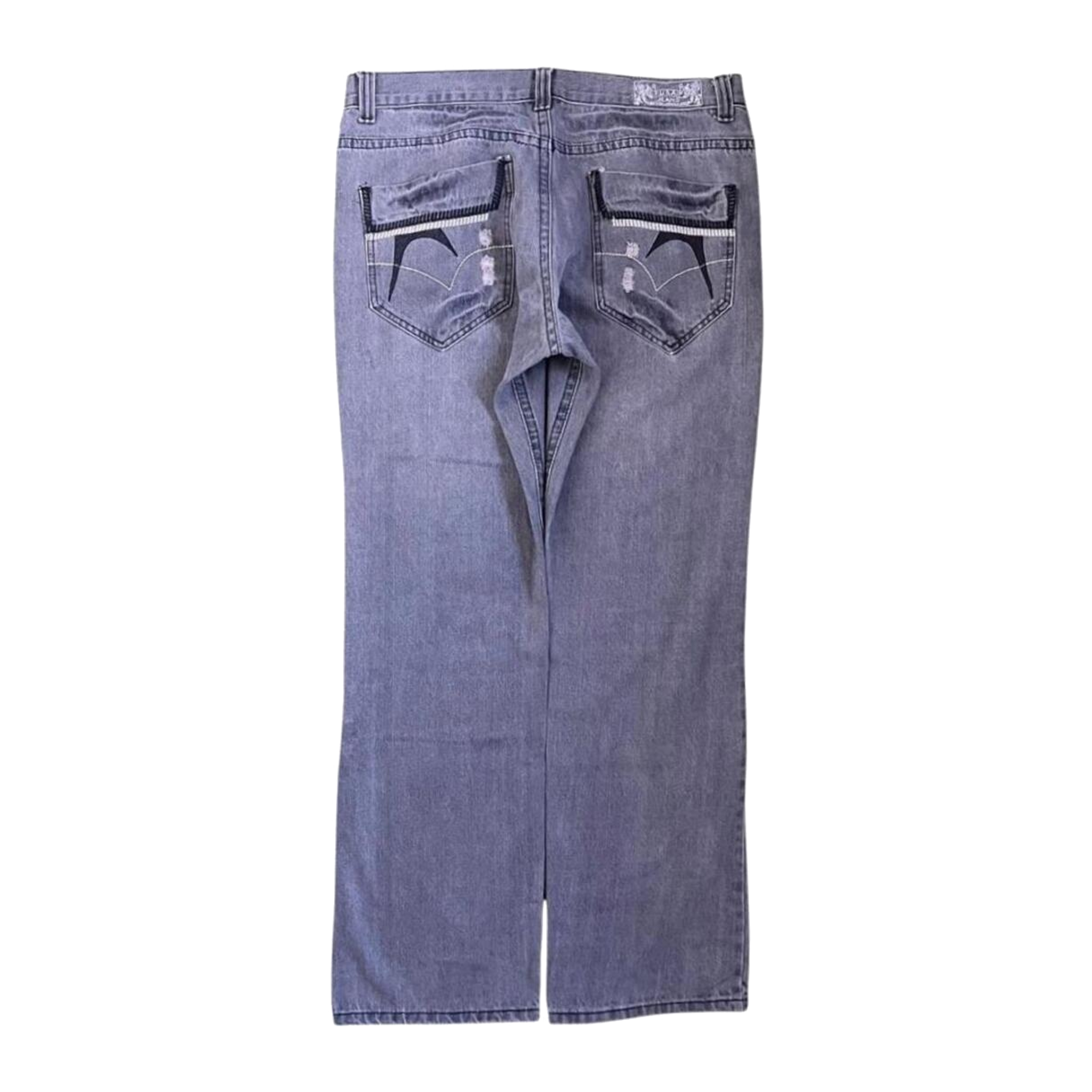 FUSA Focus USA Distressed Straight Leg Denim Jeans 14