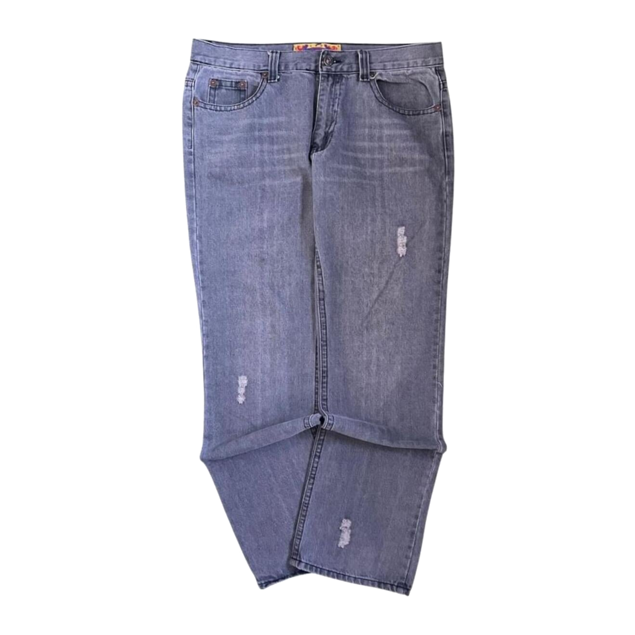FUSA Focus USA Distressed Straight Leg Denim Jeans 14