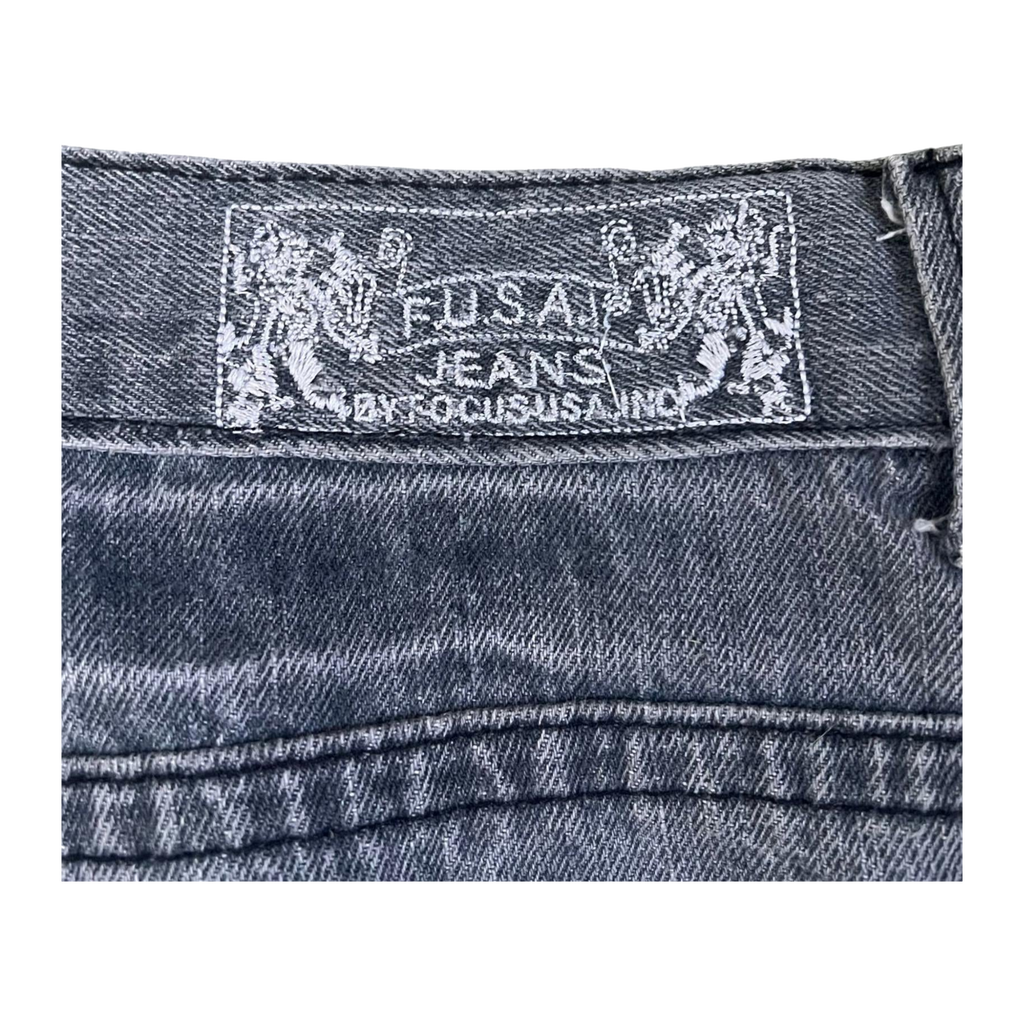 FUSA Focus USA Distressed Straight Leg Denim Jeans 14