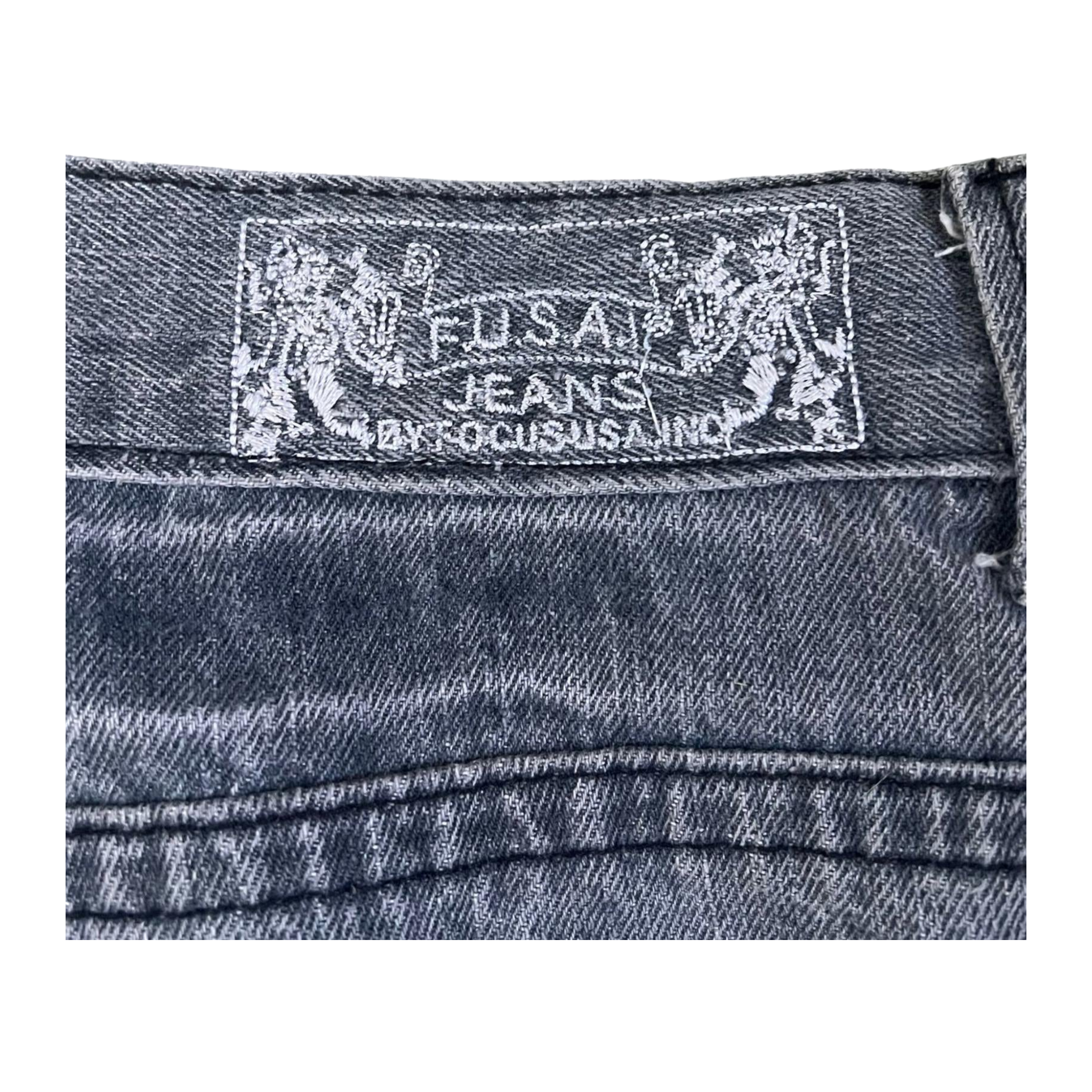 FUSA Focus USA Distressed Straight Leg Denim Jeans 14