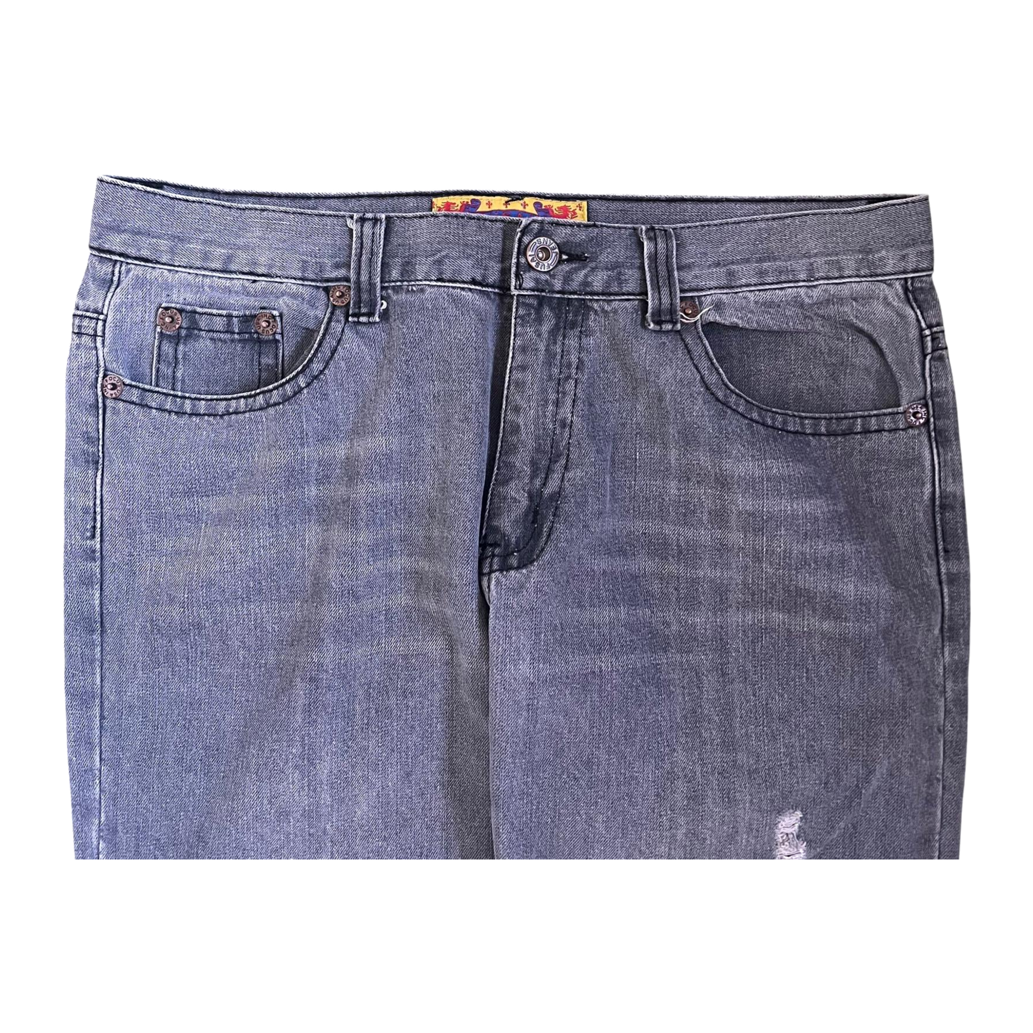 FUSA Focus USA Distressed Straight Leg Denim Jeans 14