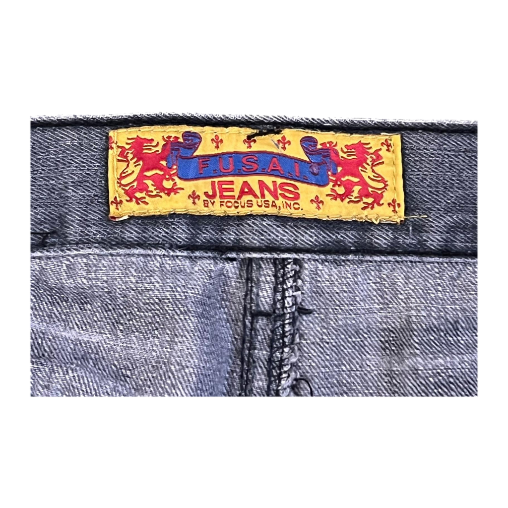 FUSA Focus USA Distressed Straight Leg Denim Jeans 14