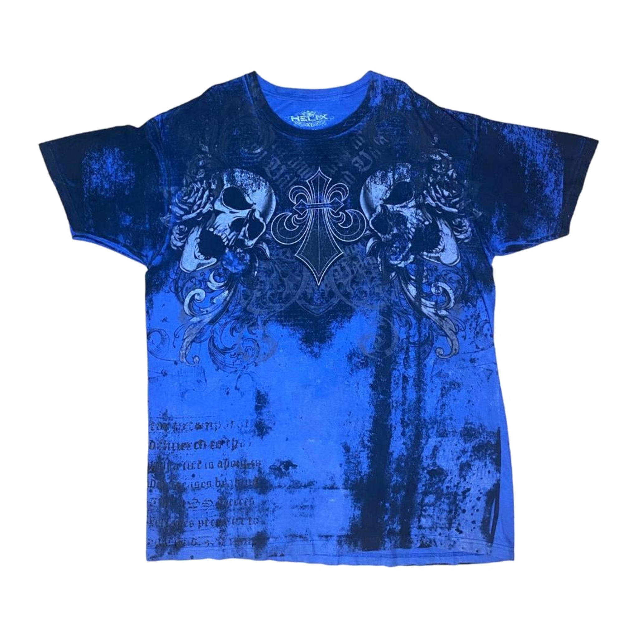 409 Hel FX Y2K Skull T Shirt Blue XL