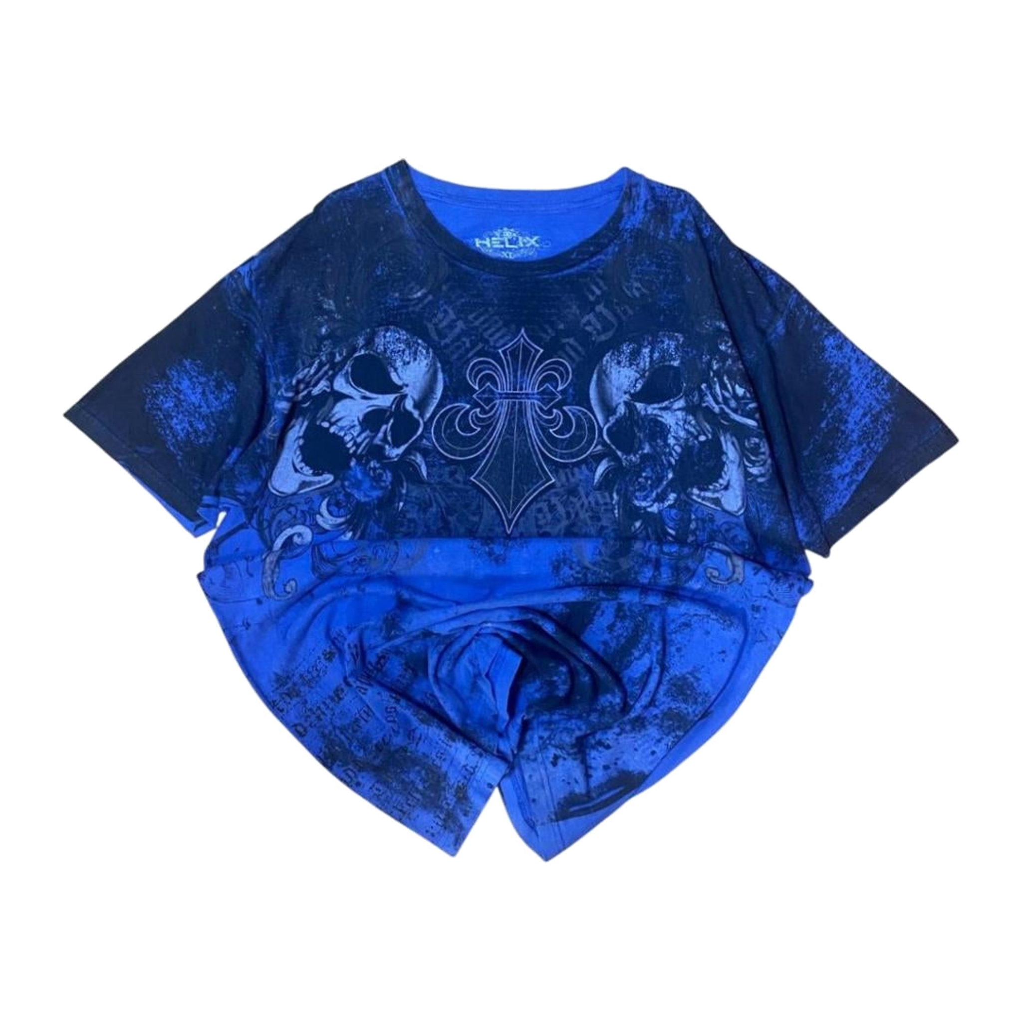 409 Hel FX Y2K Skull T Shirt Blue XL