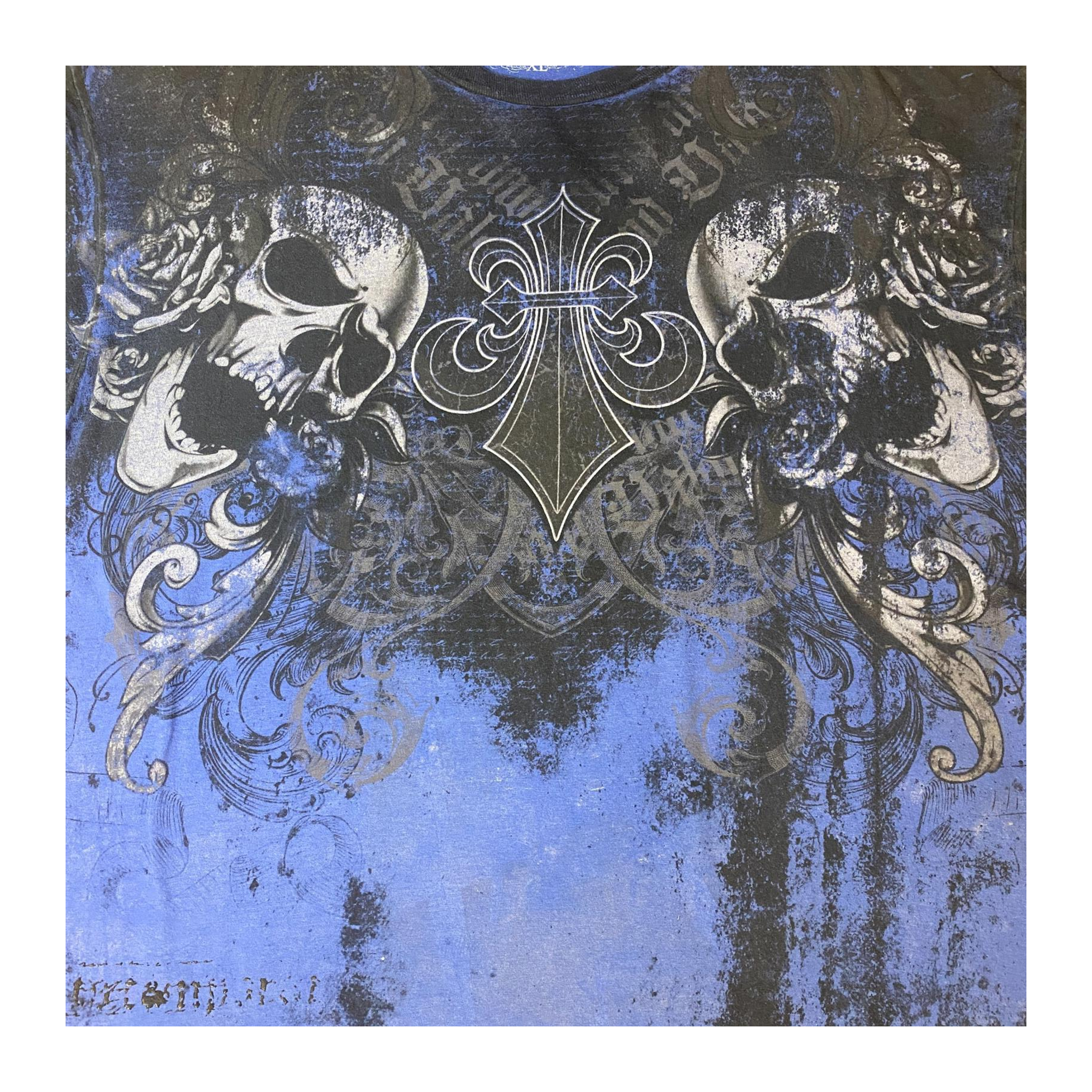 409 Hel FX Y2K Skull T Shirt Blue XL