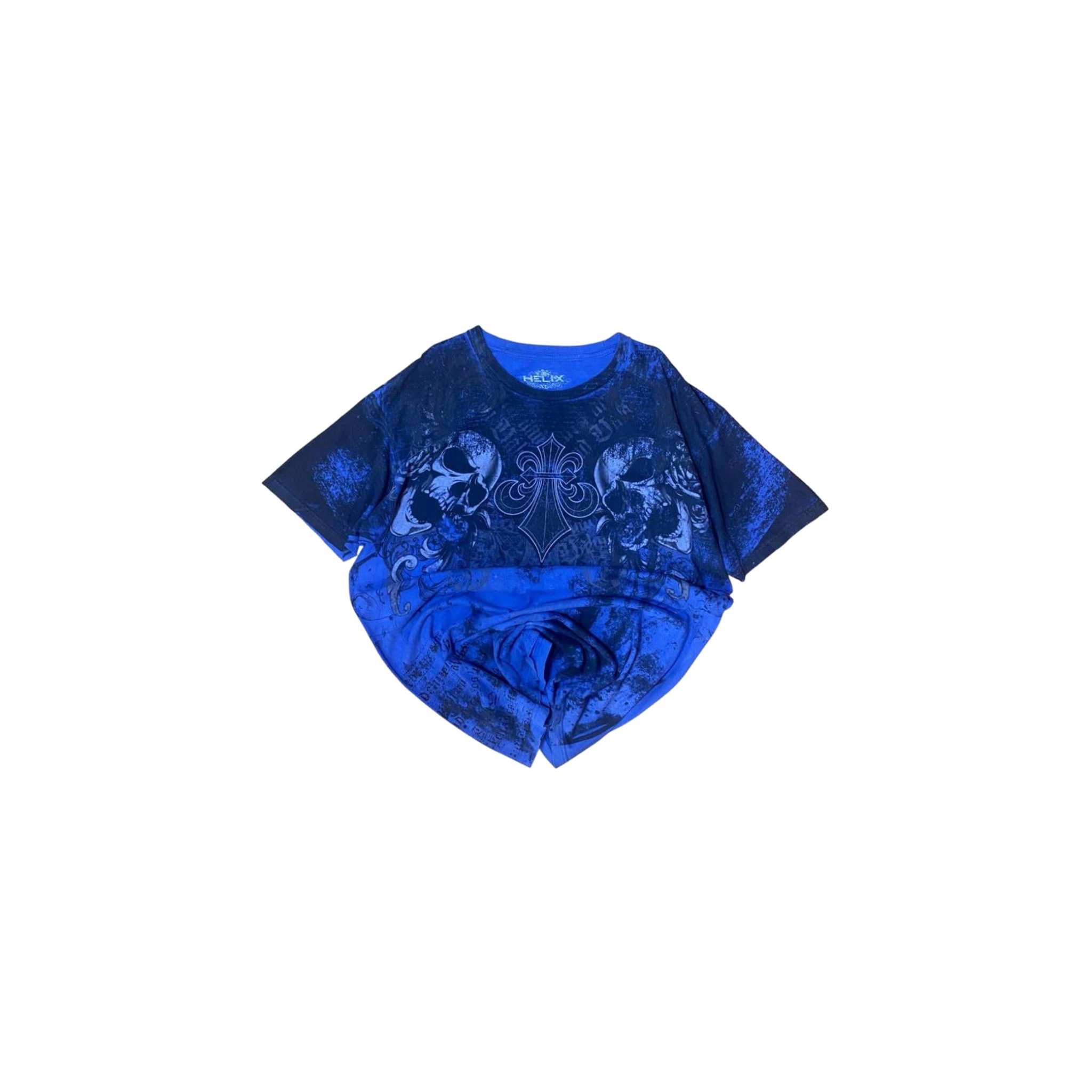 409 Hel FX Y2K Skull T Shirt Blue XL